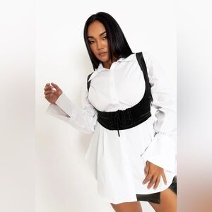 BLACKMILK Velvet Black Laced UNDERBUST CORSET! Reversible Stretchy Glam Lace Up